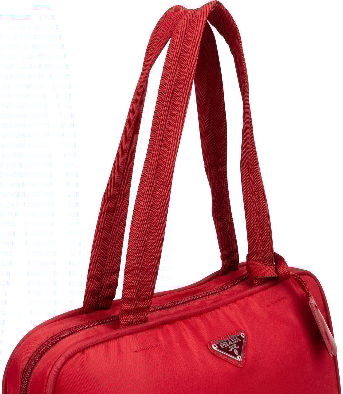 Prada Prada Red Nylon Triangle Shoulder Bag Rood