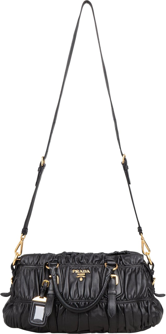 Prada Prada Quilted Leather City Handbag Zwart