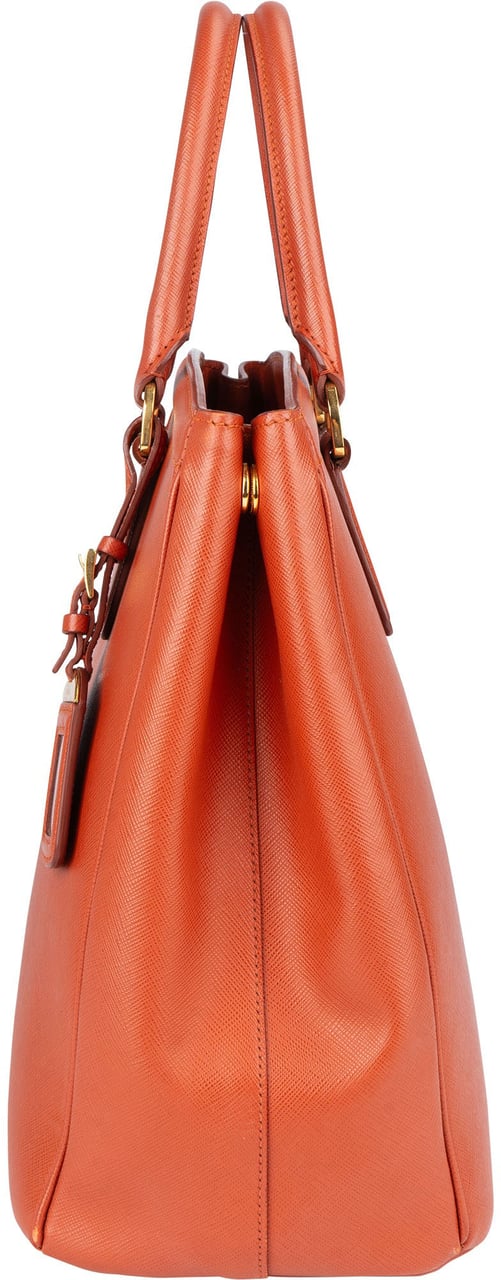 Prada Prada Orange Saffiano Leather Parabole Handbag Oranje