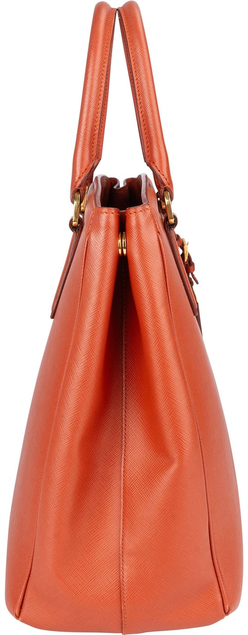 Prada Prada Orange Saffiano Leather Parabole Handbag Oranje