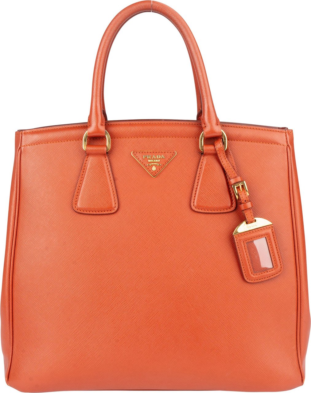 Prada Prada Orange Saffiano Leather Parabole Handbag Oranje