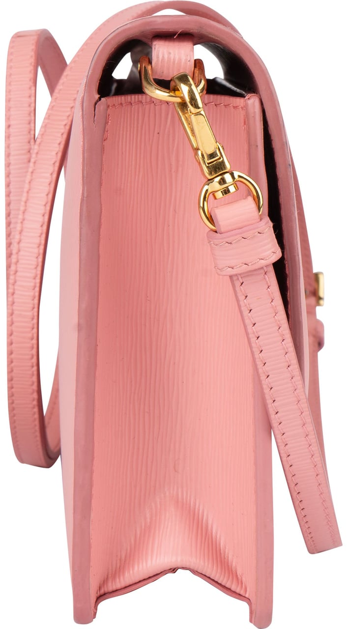 Prada Prada Pink Saffiano Leather Move Wallet On Chain Crossbody Bag Rood