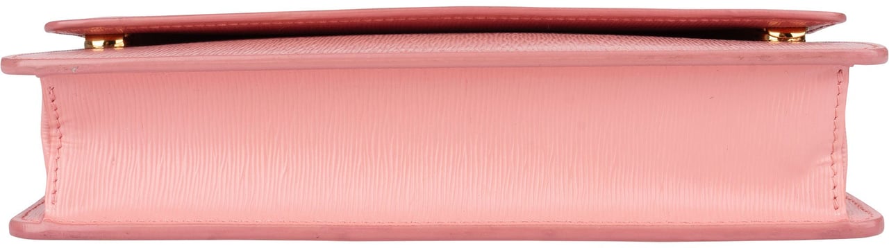 Prada Prada Pink Saffiano Leather Move Wallet On Chain Crossbody Bag Rood