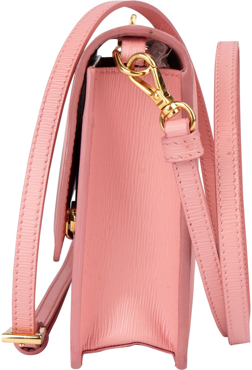 Prada Prada Pink Saffiano Leather Move Wallet On Chain Crossbody Bag Rood