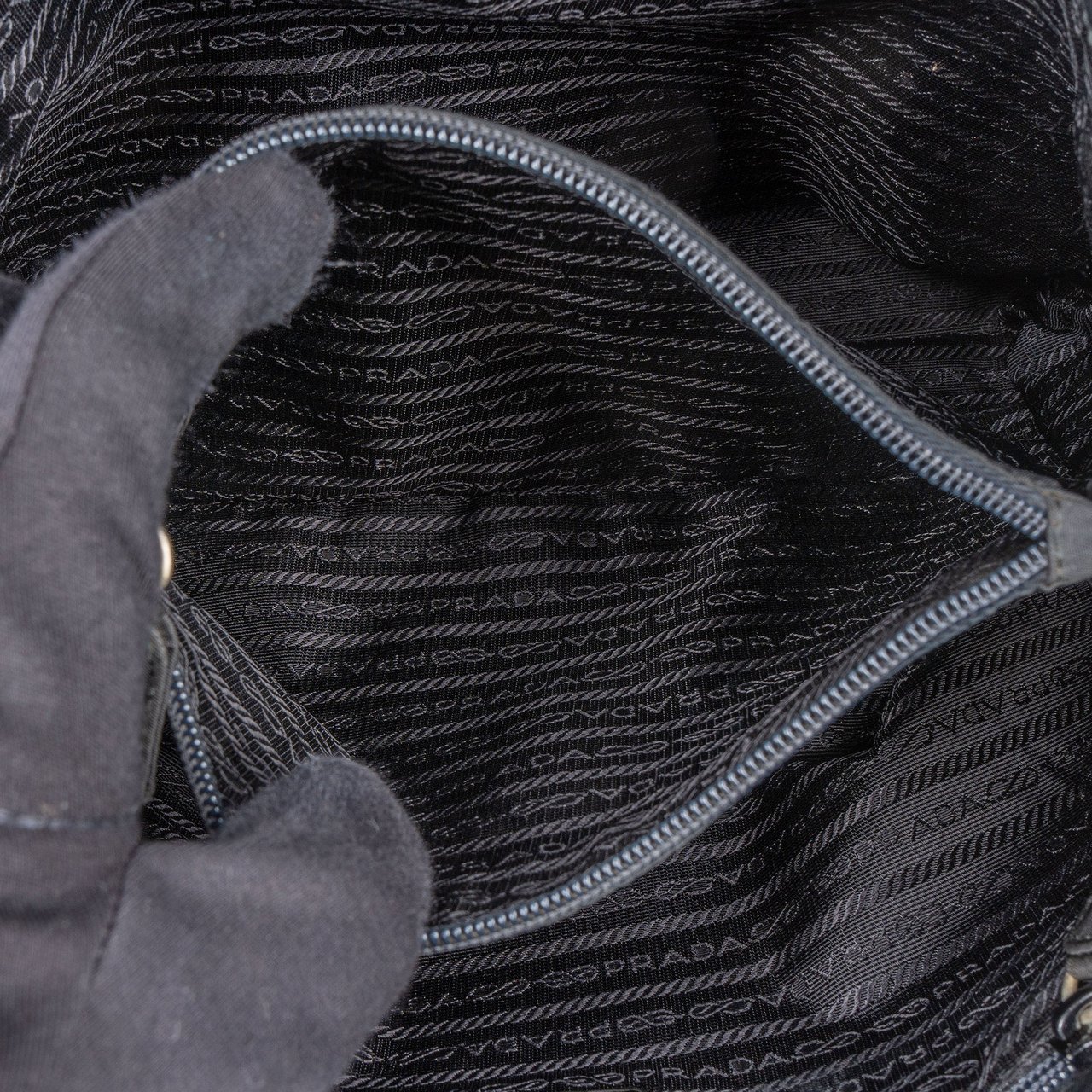 Prada Prada Black Nylon Triangle Handbag Zwart