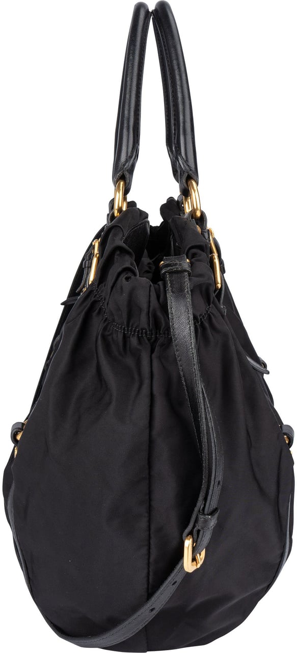 Prada Prada Black Nylon City Handbag Zwart