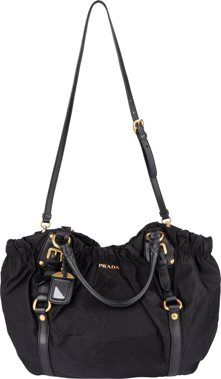 Prada Prada Black Nylon City Handbag Zwart