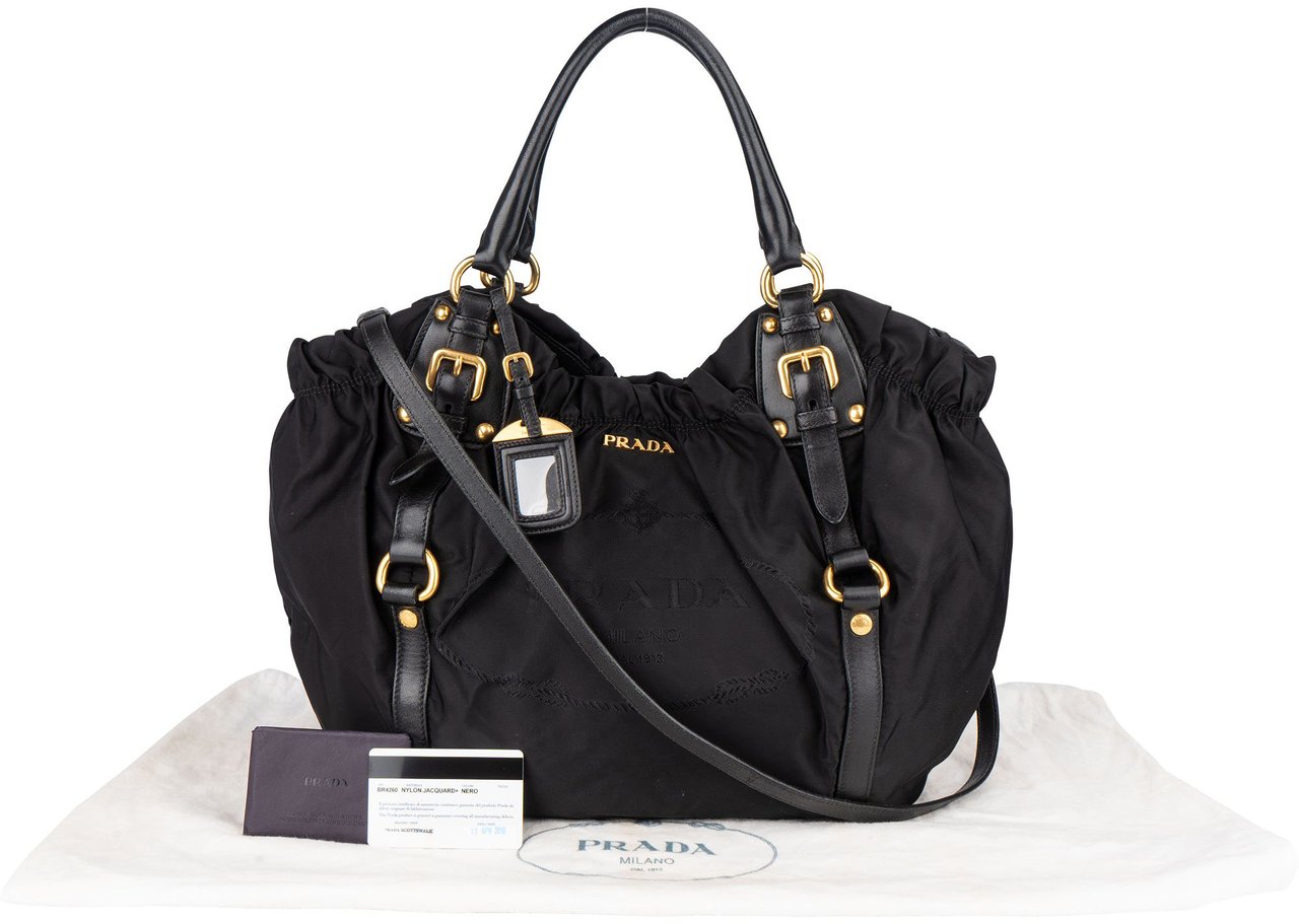 Prada Prada Black Nylon City Handbag Zwart