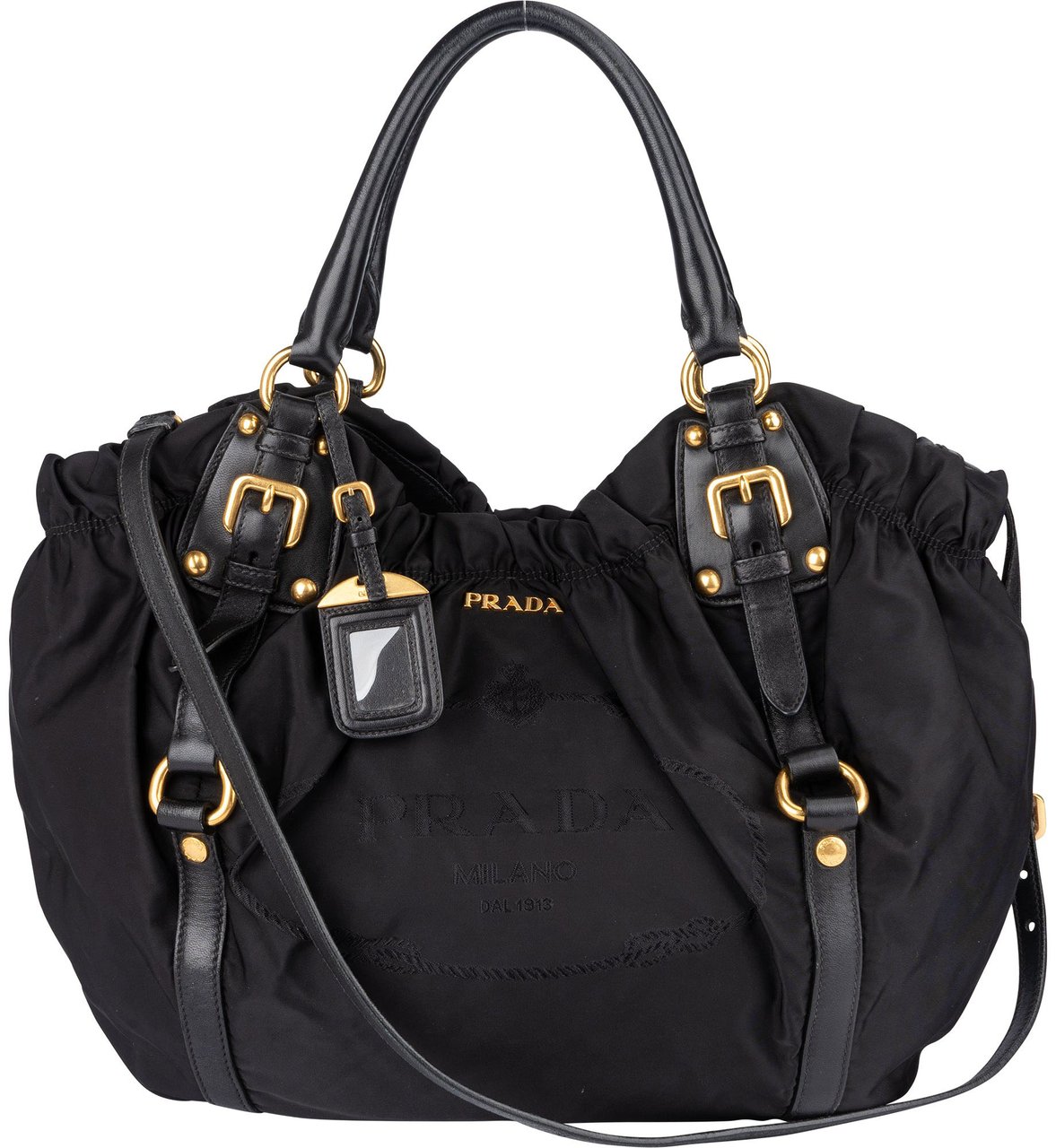 Prada Prada Black Nylon City Handbag Zwart