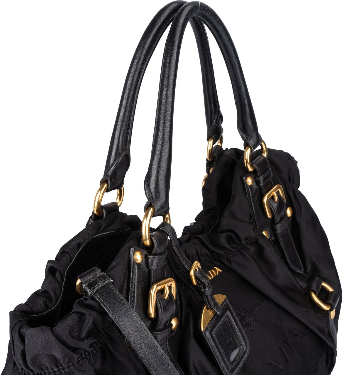 Prada Prada Black Nylon City Handbag Zwart