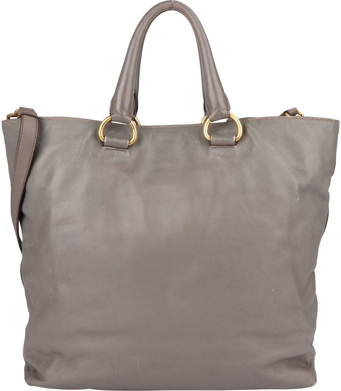 Prada Prada Grey Leather Vitello Handbag Divers