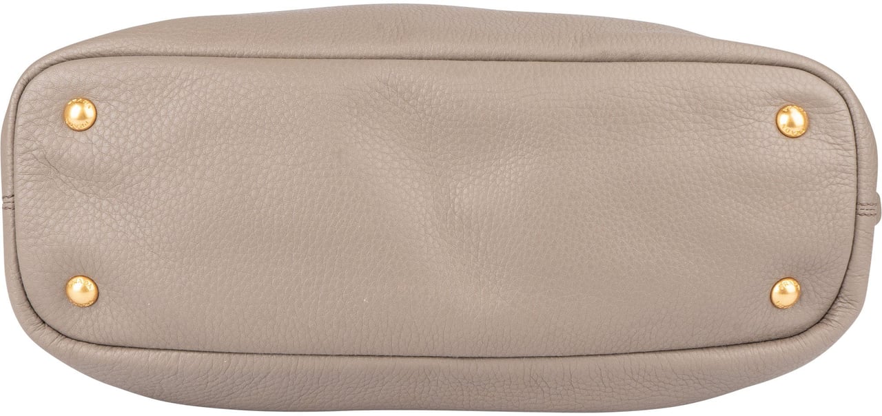 Prada Prada Grey Calfskin Vitello Zippy Handbag Divers