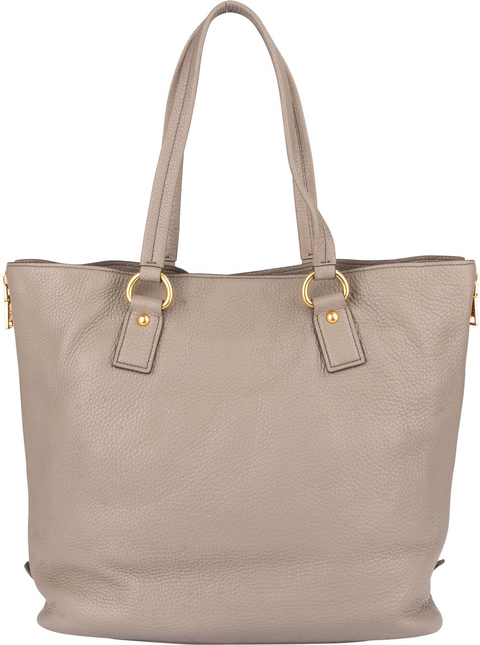 Prada Prada Grey Calfskin Vitello Zippy Handbag Divers
