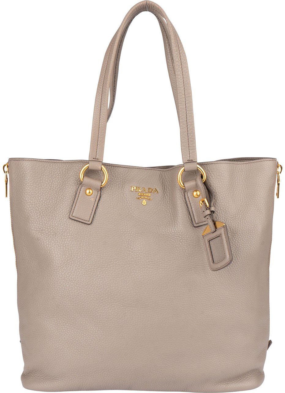 Prada Prada Grey Calfskin Vitello Zippy Handbag Divers