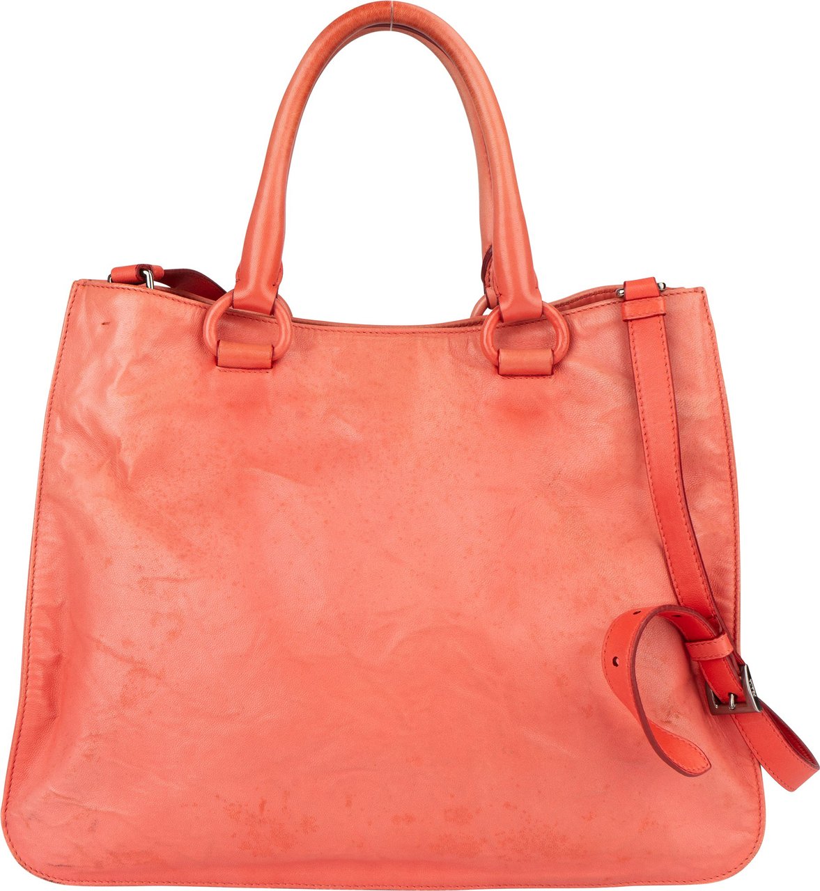 Prada Pink Leather City Handbag Rood
