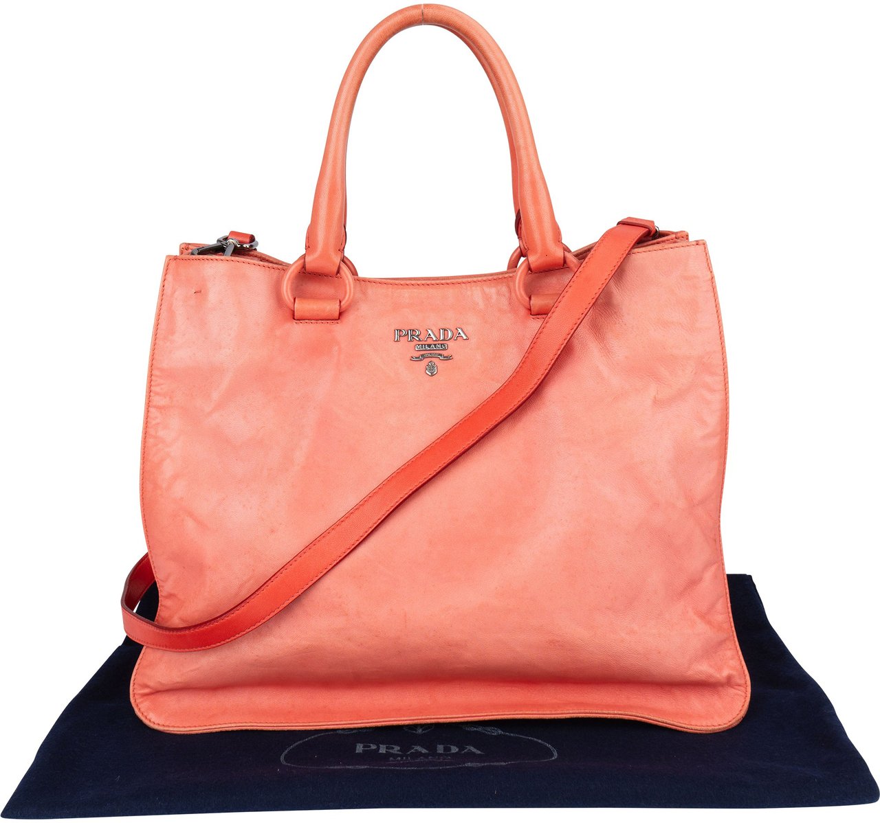 Prada Pink Leather City Handbag Rood