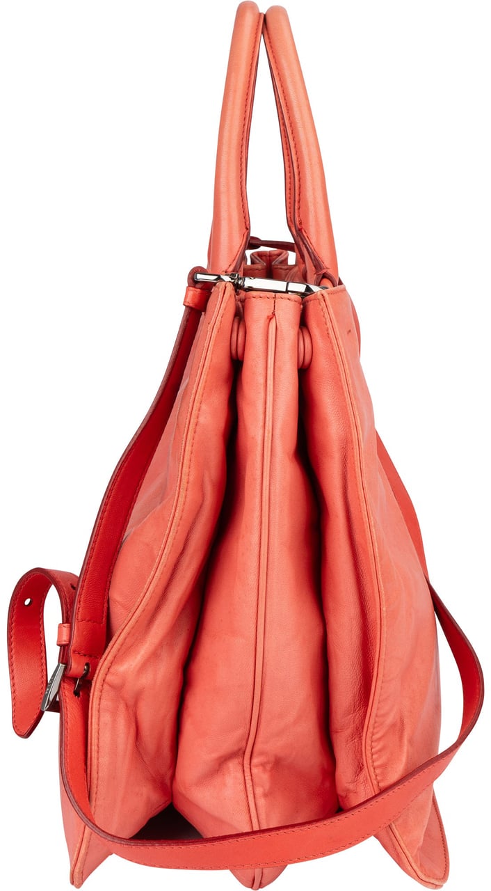 Prada Pink Leather City Handbag Rood