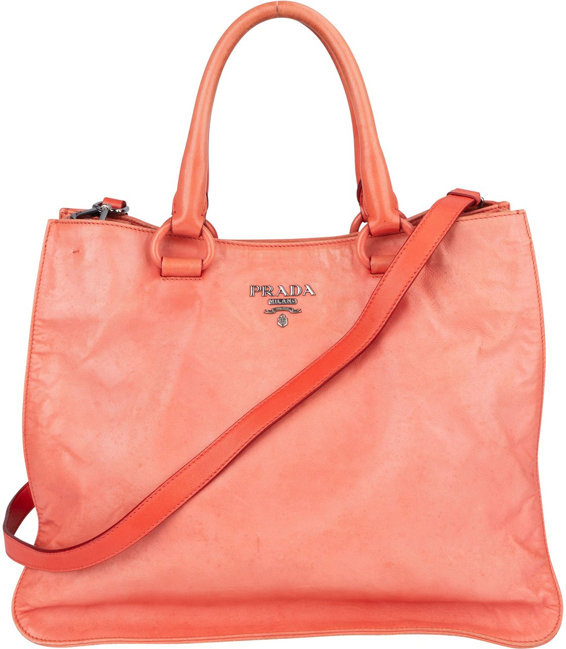 Prada Pink Leather City Handbag Rood