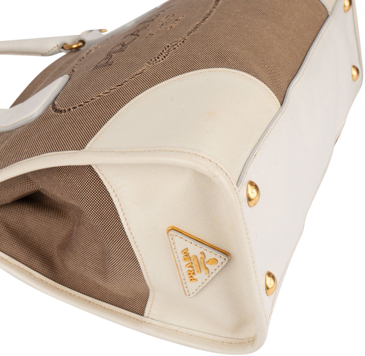 Prada Prada Jacquard Monogram Handbag Bruin