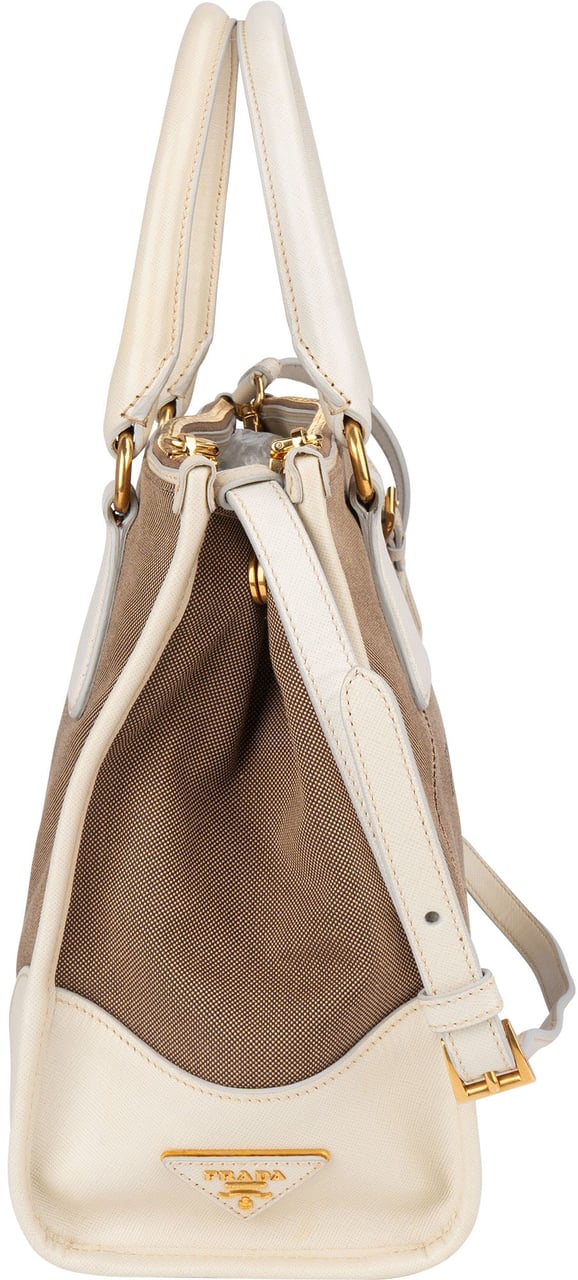 Prada Prada Jacquard Monogram Handbag Bruin