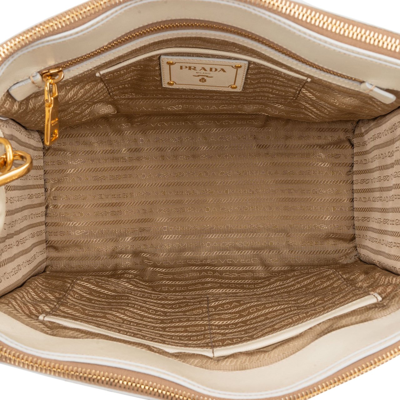 Prada Prada Jacquard Monogram Handbag Bruin