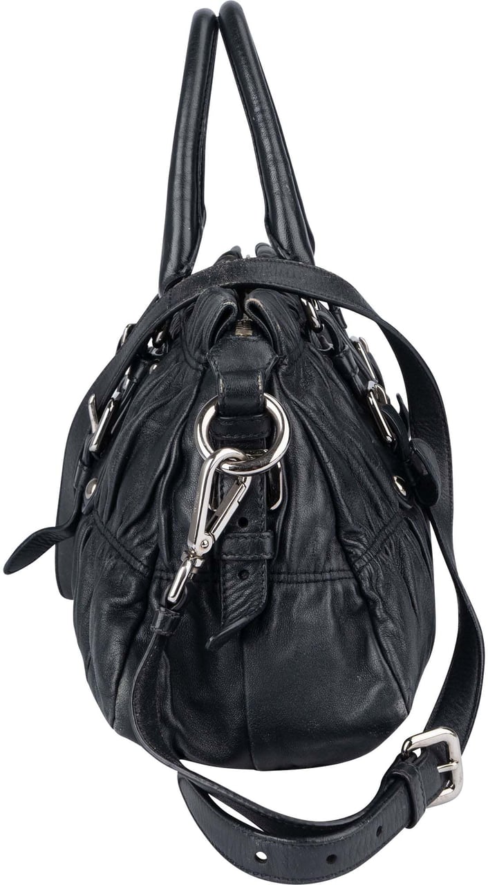 Prada Quilted Leather City Handbag Zwart