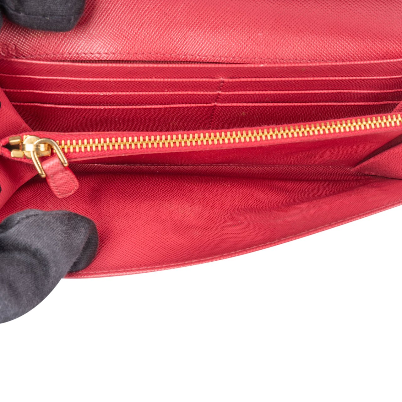 Prada Prada Black Saffiano Leather Wallet Zwart