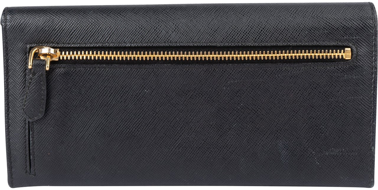 Prada Prada Black Saffiano Leather Wallet Zwart