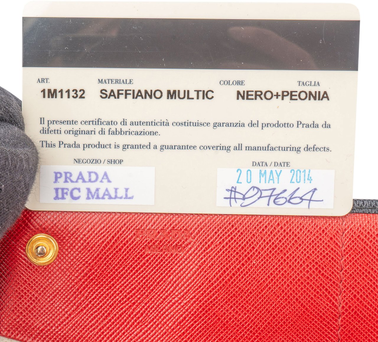 Prada Prada Black Saffiano Leather Wallet Zwart