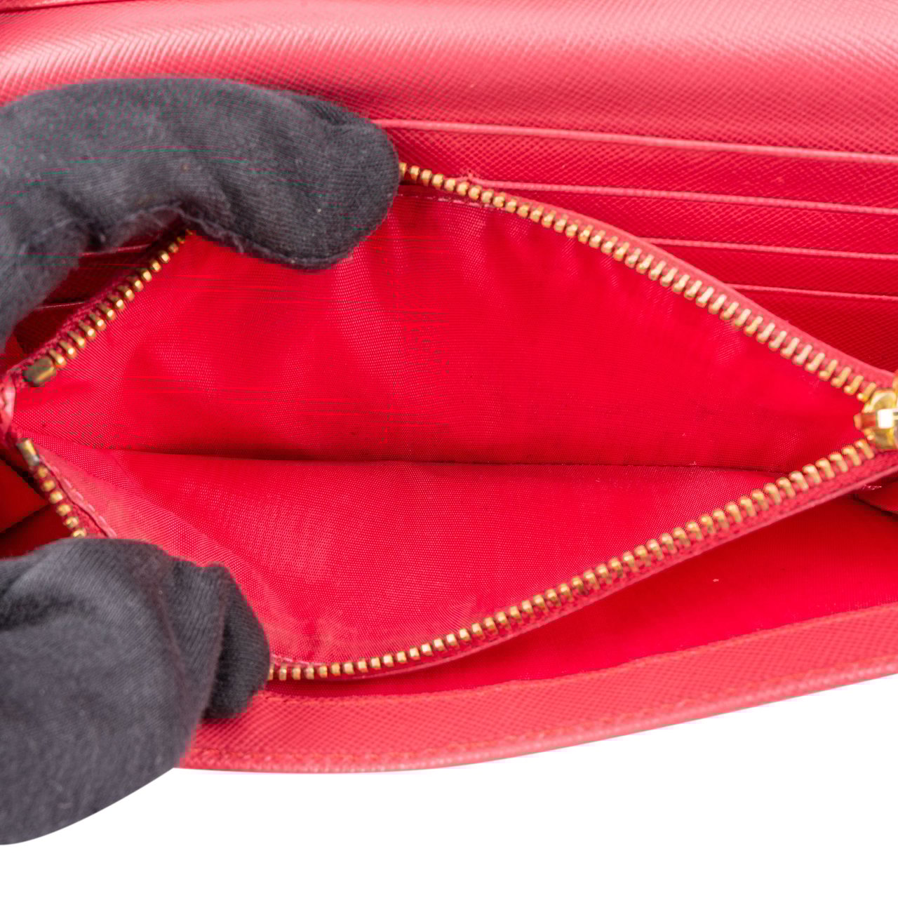 Prada Prada Pink Saffiano Leather Wallet Rood