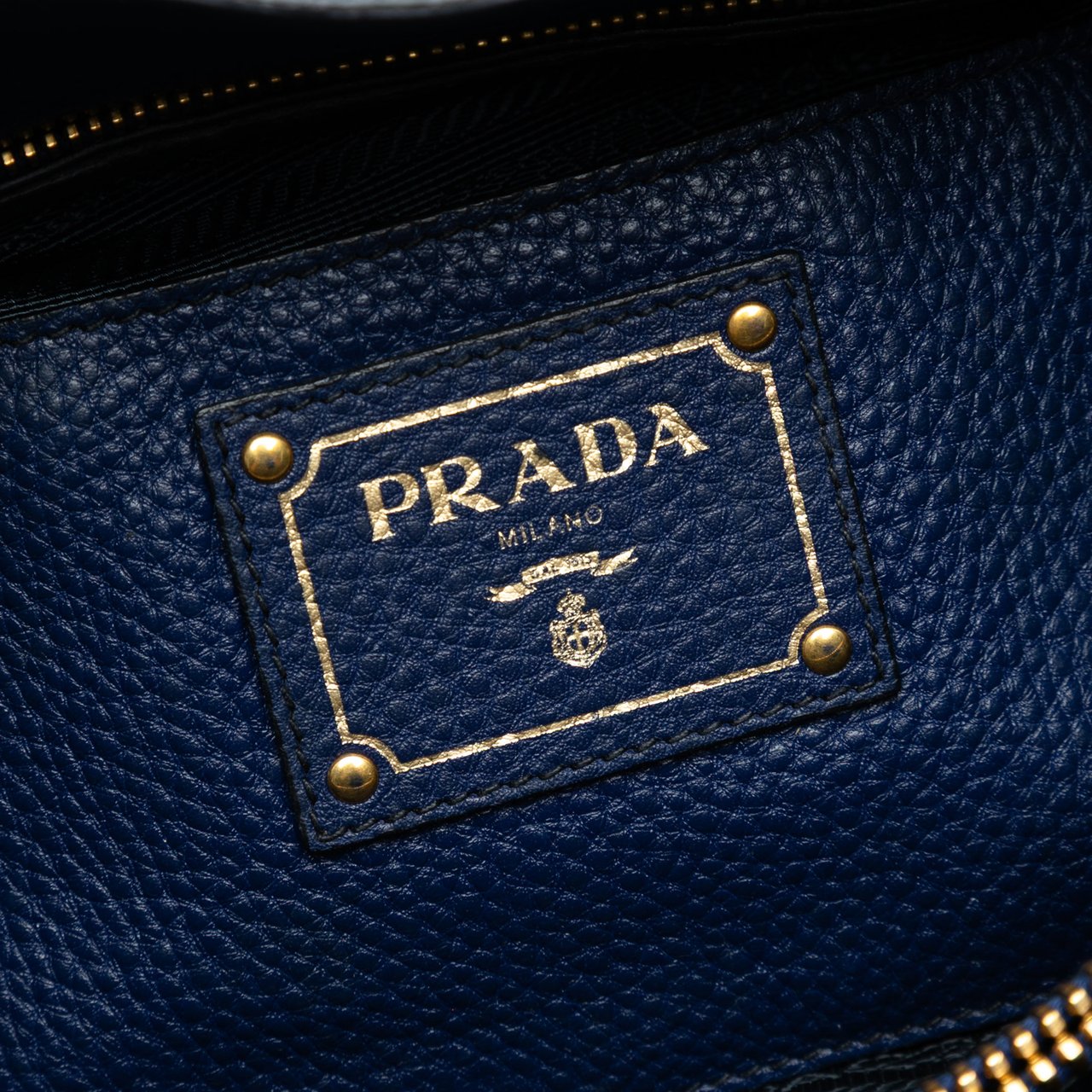 Prada Vitello Daino Open Convertible Tote Blauw