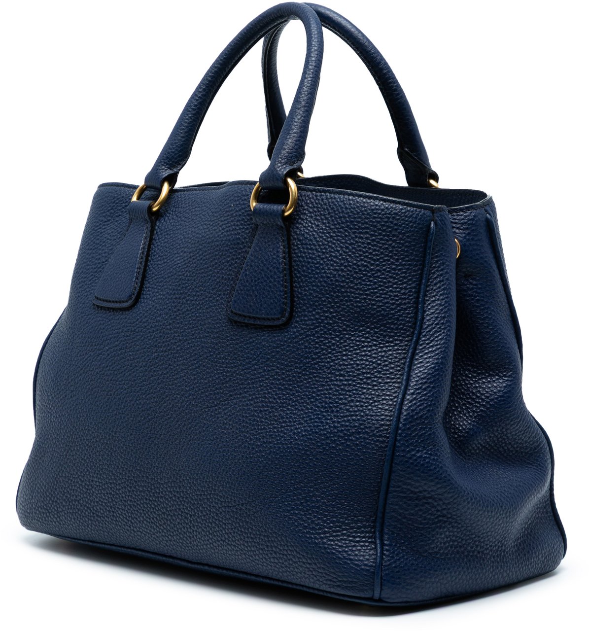 Prada Vitello Daino Open Convertible Tote Blauw
