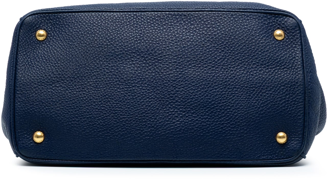 Prada Vitello Daino Open Convertible Tote Blauw