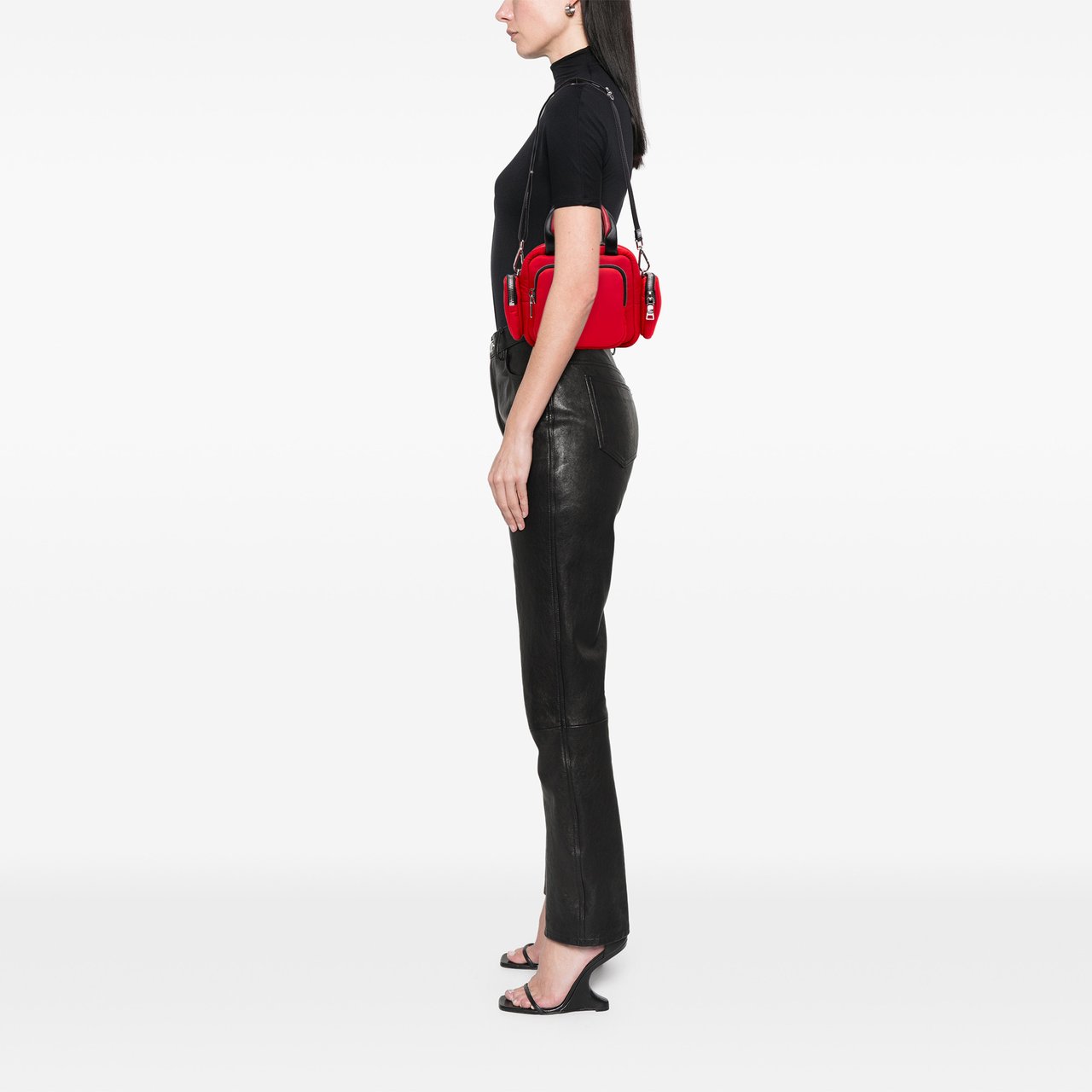 Prada Tessuto Pocket Top Handle Cargo Bag Rood