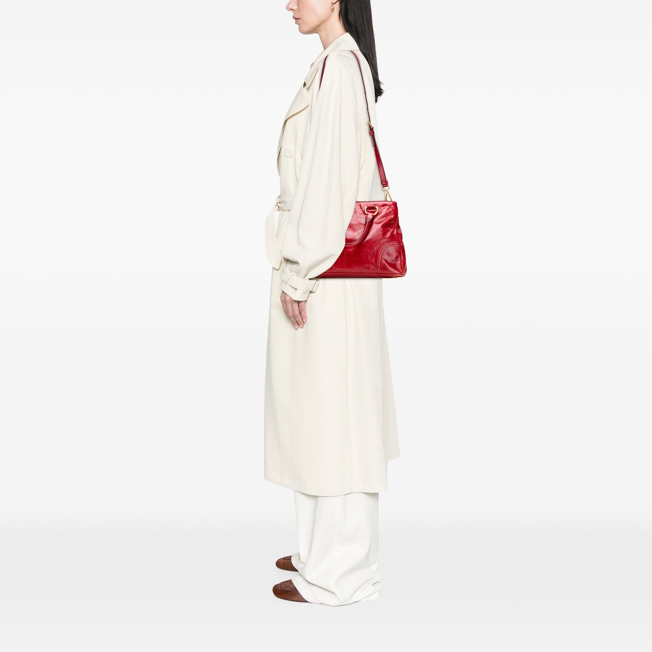 Prada Vitello Shine Satchel Rood