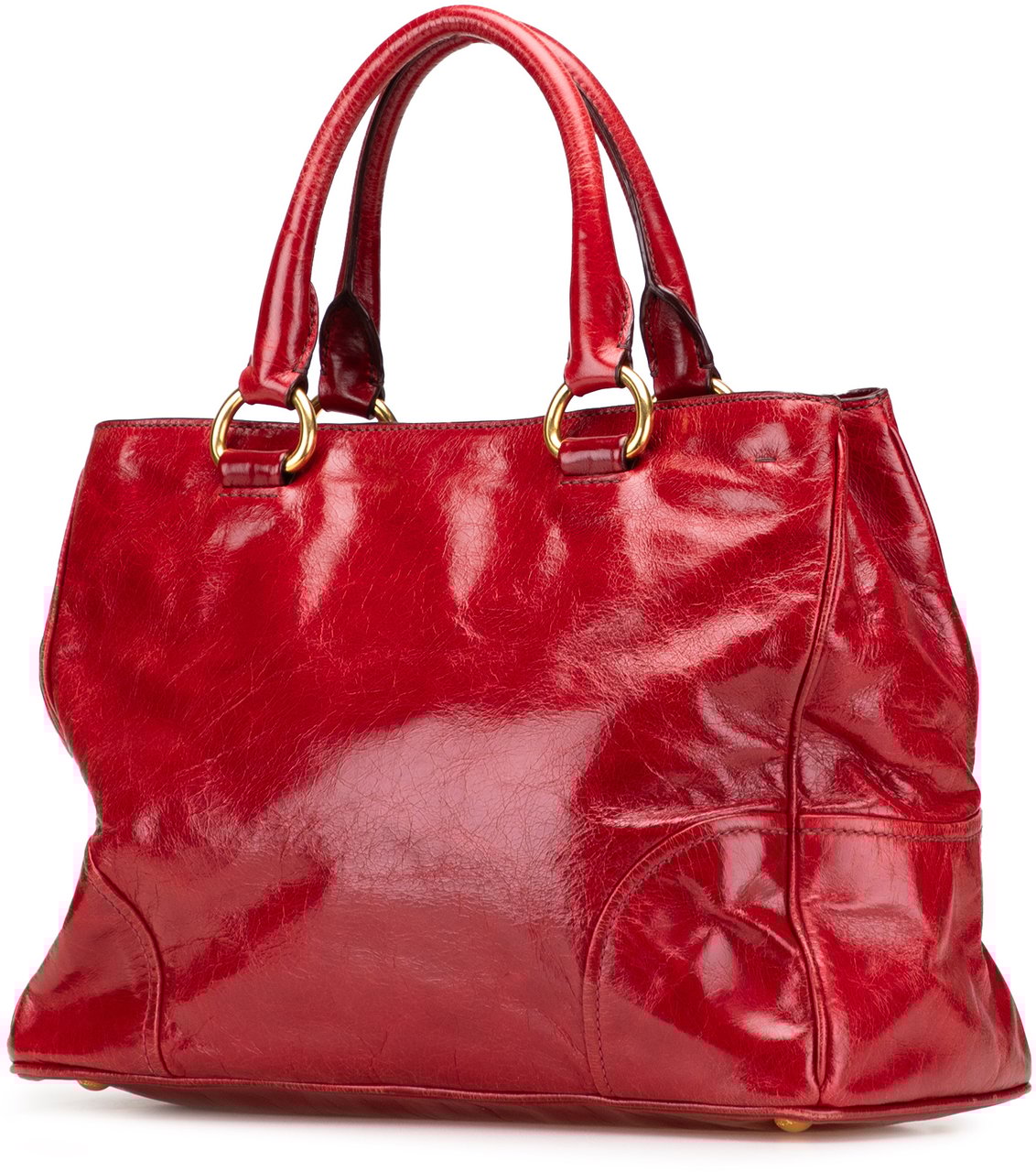 Prada Vitello Shine Satchel Rood