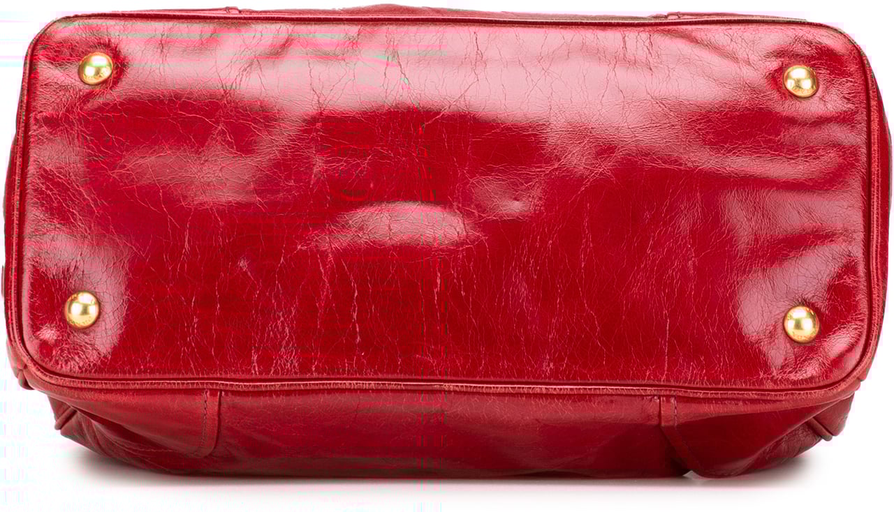Prada Vitello Shine Satchel Rood