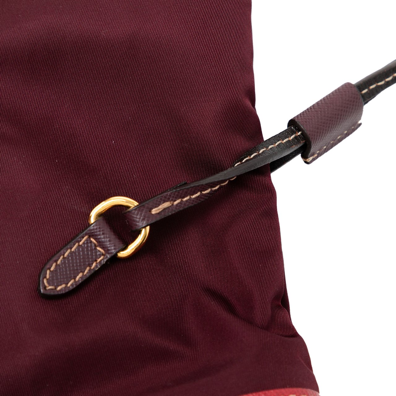 Prada Saffiano Trimmed Tessuto Tote Rood