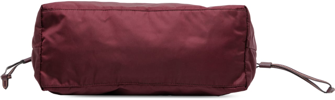 Prada Saffiano Trimmed Tessuto Tote Rood