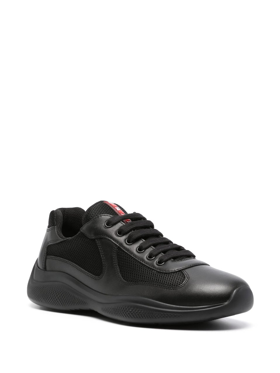 Prada Black New America`S Cup Mesh Sneakers Zwart