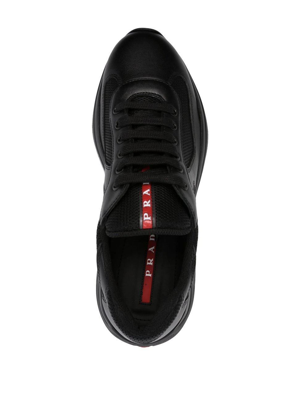 Prada Black New America`S Cup Mesh Sneakers Zwart