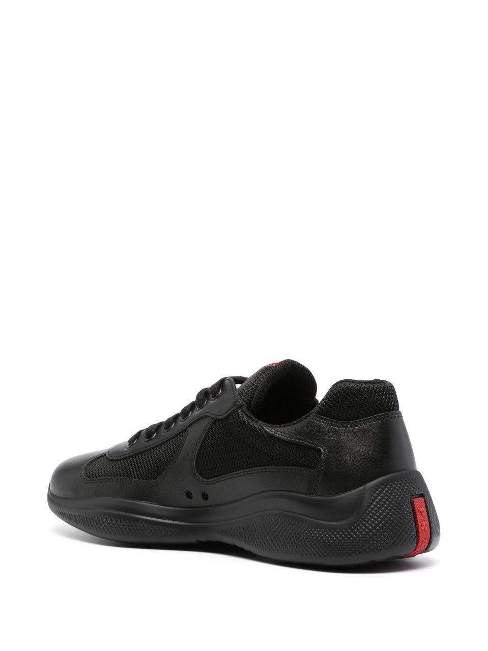 Prada Black New America`S Cup Mesh Sneakers Zwart