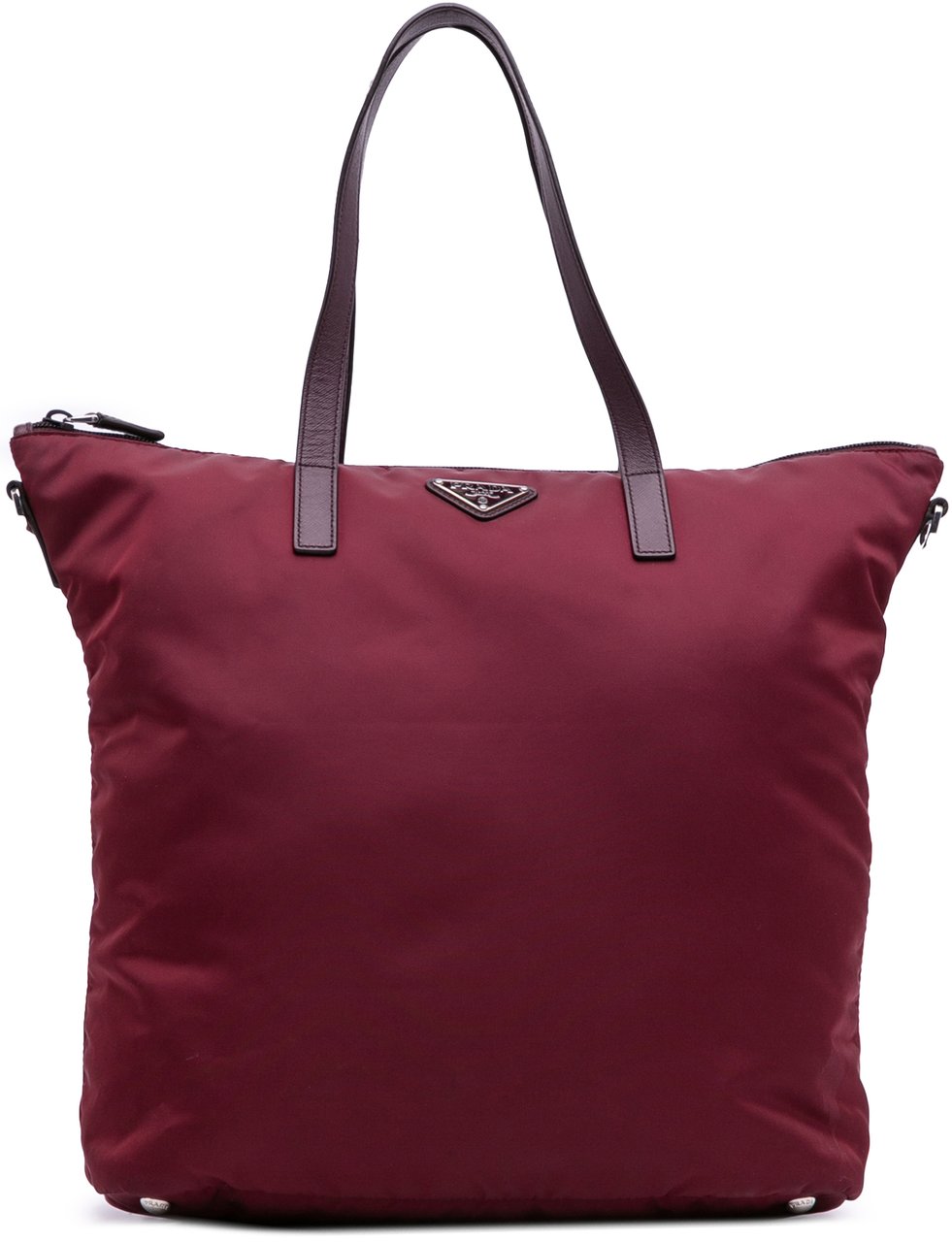 Prada Tessuto Zip Top Convertible Tote Rood