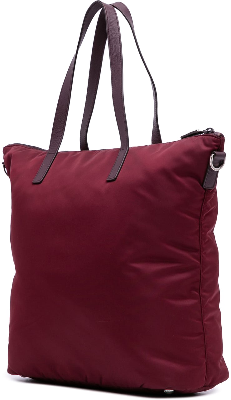 Prada Tessuto Zip Top Convertible Tote Rood