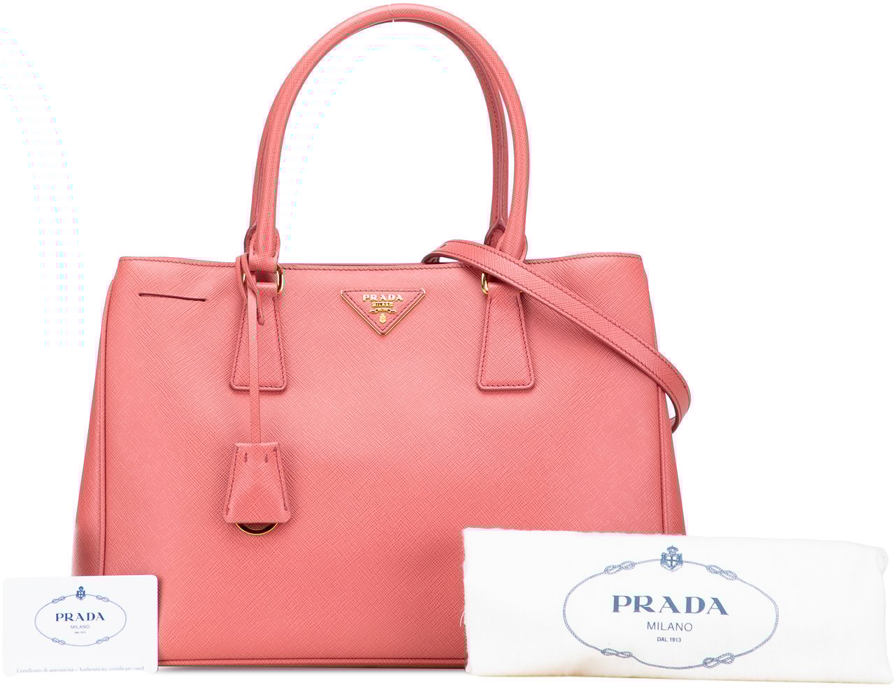 Prada Medium Saffiano Lux Galleria Satchel Roze