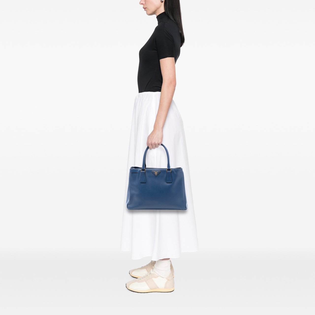 Prada Medium Saffiano Lux Galleria Tote Blauw