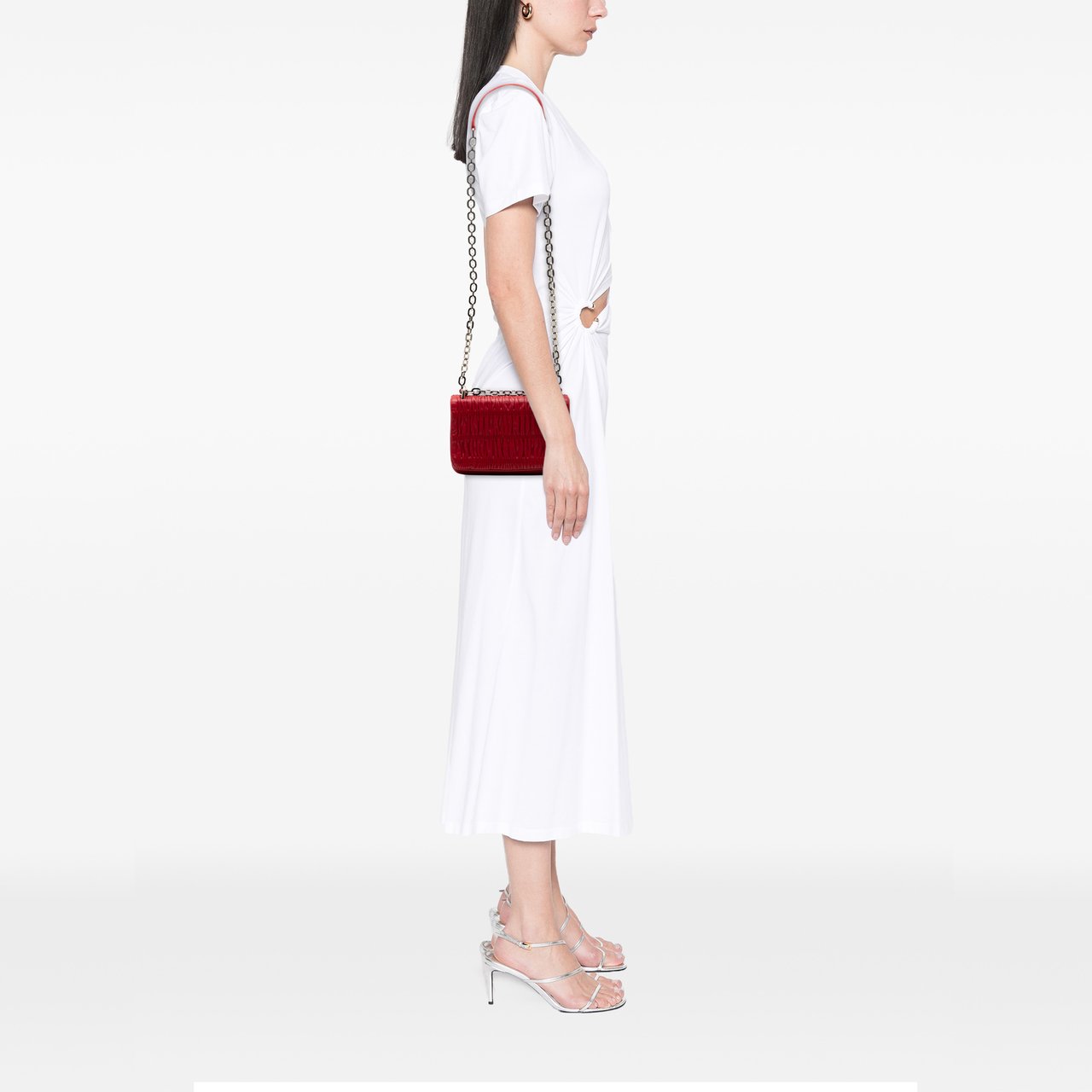 Prada Nappa Gaufre Shoulder Bag Rood