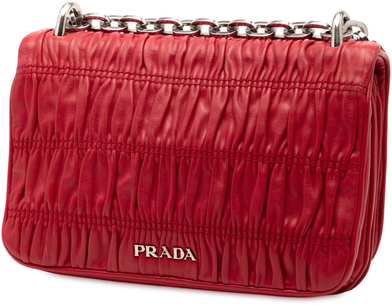 Prada Nappa Gaufre Shoulder Bag Rood