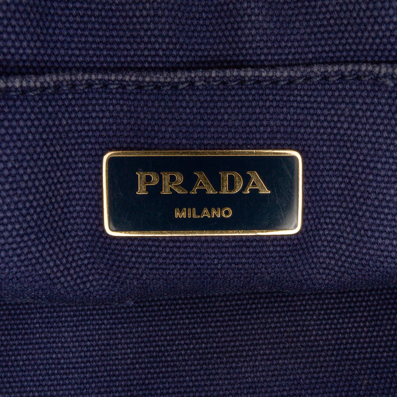 Prada Small Floral Printed Canvas Canapa Satchel Blauw