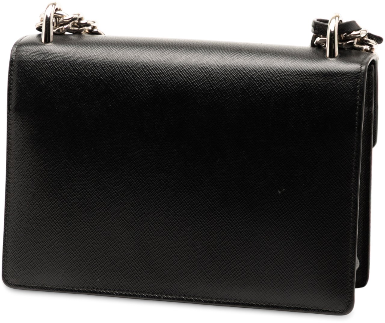 Prada Saffiano Lux Sound Lock Crossbody Zwart